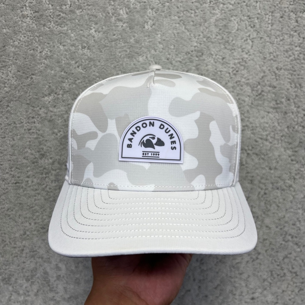 Melin Odyssey Hydro Hat Bandon Dunes Golf White Camo Snapback Cap